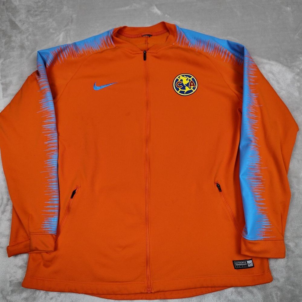 Nike Club America Jacket Mens XL Aguilas Soccer Futbol Track Windbreaker Orange